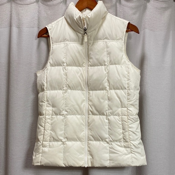 Lands' End Jackets & Blazers - Lands End  Down vest Size S Cream stand up collar back waist detail gorp core